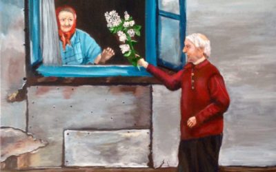 פרחים לשבת – ציור של רחל טוקר שיינס