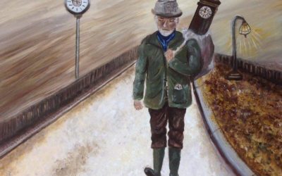 זקן עם שעון – ציור של רחל טוקר שיינס