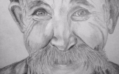 קשיש עם שפם – ציור של רחל טוקר שיינס
